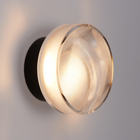 Lampa ścienna CARMELLO LED transparentna czarna 13,5 cm