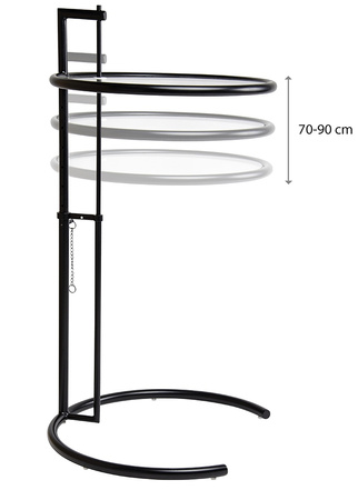 Stolik GREY chromowany - stal galwanizowana, szkło