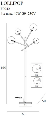 MAXLIGHT F0042 LAMPA PODŁOGOWA LOLLIPOP