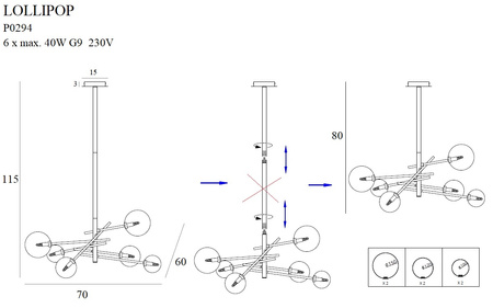 MAXLIGHT P0294 LAMPA WISZĄCA LOLLIPOP