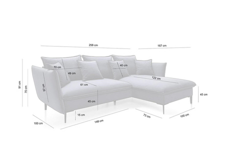 Narożnik GEMA z funkcją spania - II grupa tkanin