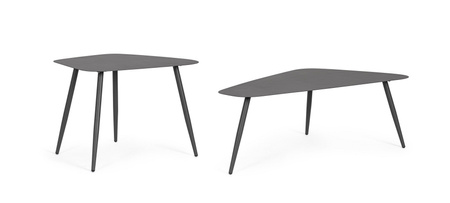 BIZZOTTO zestaw stolików YVONNE FLARED    szary