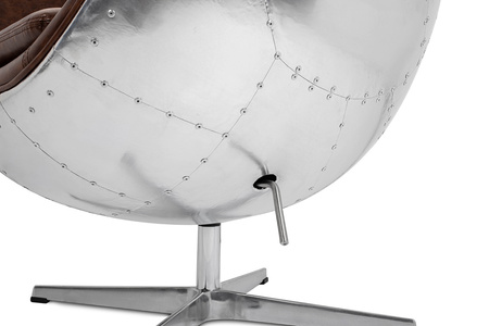 Fotel EGG AVIATOR PU brązowy - ekoskóra, metal