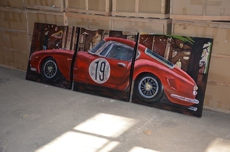 Obraz 3D FERRARI 3-częściowy tryptyk