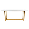 RICHMOND stół DYNASTY 200 cm złoty - konglomerat imitujący marmur, stal