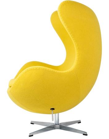 Fotel EGG CLASSIC musztardowy.21 - wełna, podstawa aluminiowa