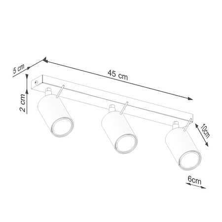 Plafon RING 3L zielony oliwkowy