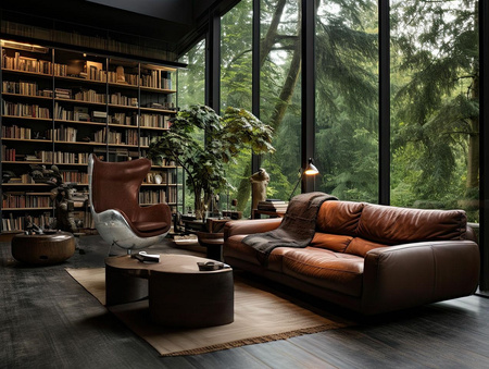 Fotel EGG AVIATOR PU brązowy - ekoskóra, metal