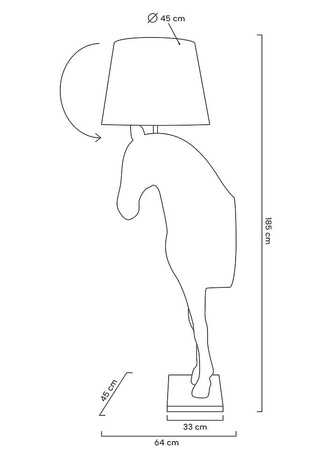MOOSEE lampa podłogowa KOŃ HORSE STAND M czarna - włókno szklane