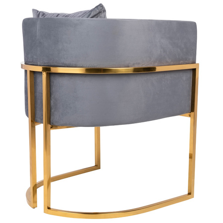 Fotel CHLOE VELVET ciemny szary - metal, welur