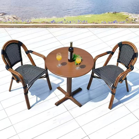 Krzesło ogrodowe CAFE PARIS ARM brązowe rattan