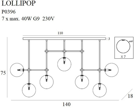 MAXLIGHT P0396 LAMPA WISZĄCA LOLLIPOP BLACK