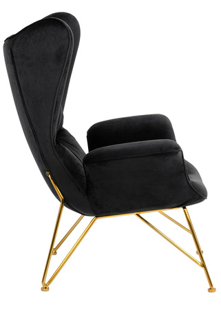Fotel SHRIMP VELVET czarny / złoty