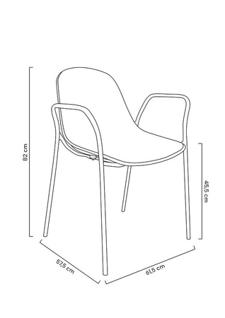 Krzesło RESOL ARM czarne - polipropylen, metal