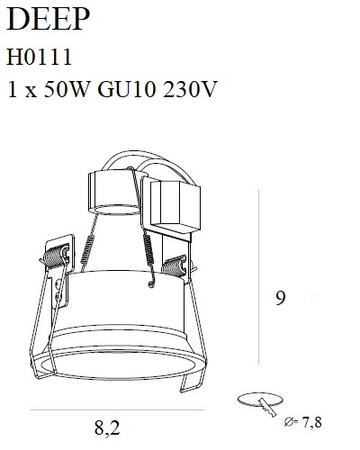 MAXLIGHT H0111 OPRAWA WPUSTOWA DEEP CZARNA GU10