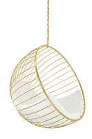 Fotel wiszący GABBIA złoty / beżowy