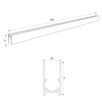 MAXLIGHT MT0002 SZYNA MAGNETYCZNA GŁĘBOKA, NATYNKOWA, 2 METRY, CZARNA