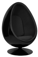 Fotel OVALIA BLACK czarny - włókno szklane, metal