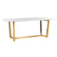 RICHMOND stół DYNASTY 200 cm złoty - konglomerat imitujący marmur, stal