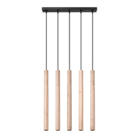 Lampa wisząca PASTELO 5L drewno