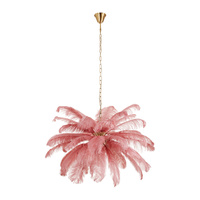 Lampa wisząca EMU  pióra różowe 100 cm