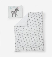ZEBRY pościel z wypełnieniem i poduszką płaską (duży wzór - panel)