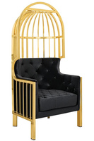 Fotel LORD złoty / czarny