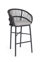 BIZZOTTO krzesło barowe ogrodowe ODIVELAS czarne