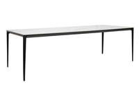 Stół SLIM 240x100 biały, czarny - ceramiczny marmur, aluminium