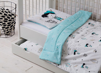 PIOTRUŚ PAN pościel z wypełnieniem i poduszką płaską (duży wzór - panel)