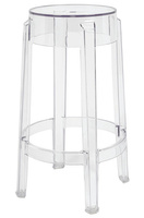 Krzesło barowe CHARLES 65 transparentne - poliwęglan