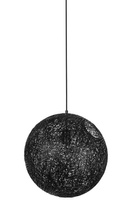 Lampa wisząca LUNA 40 czarna - sznurek konopny