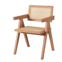 Krzesło BOHO drewniane w kolorze naturalnym z podłokietnikami